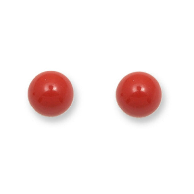 Pendientes oro amarillo 18k bola coral bebé 5mm