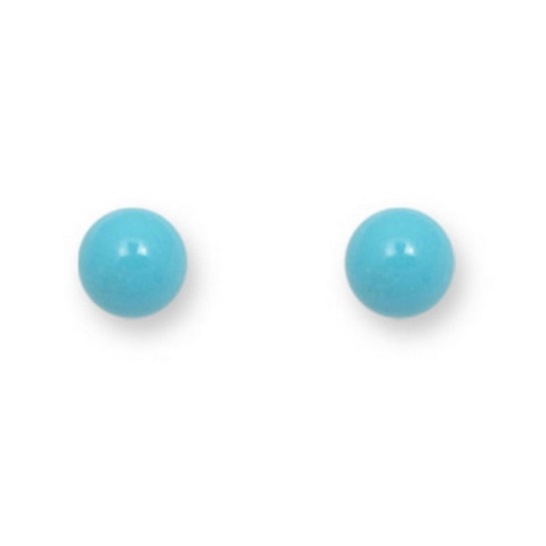 Pendientes oro amarillo 18k bola turquesa bebé 4mm