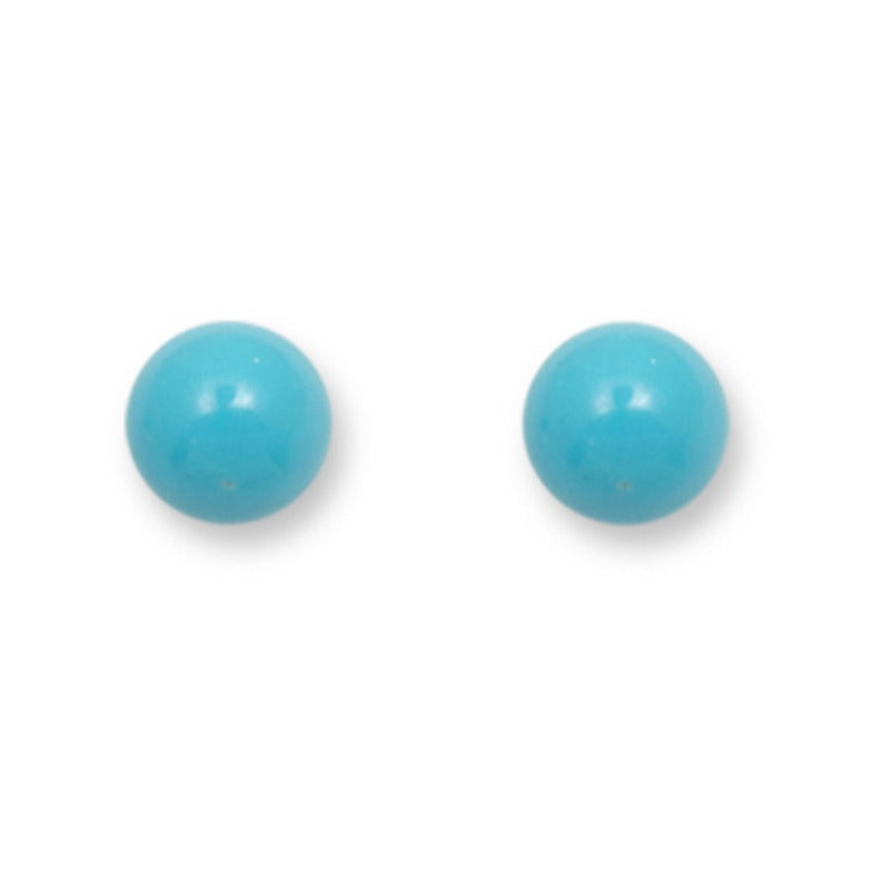 Pendientes bebé oro amarillo 18k bola turquesa 5mm