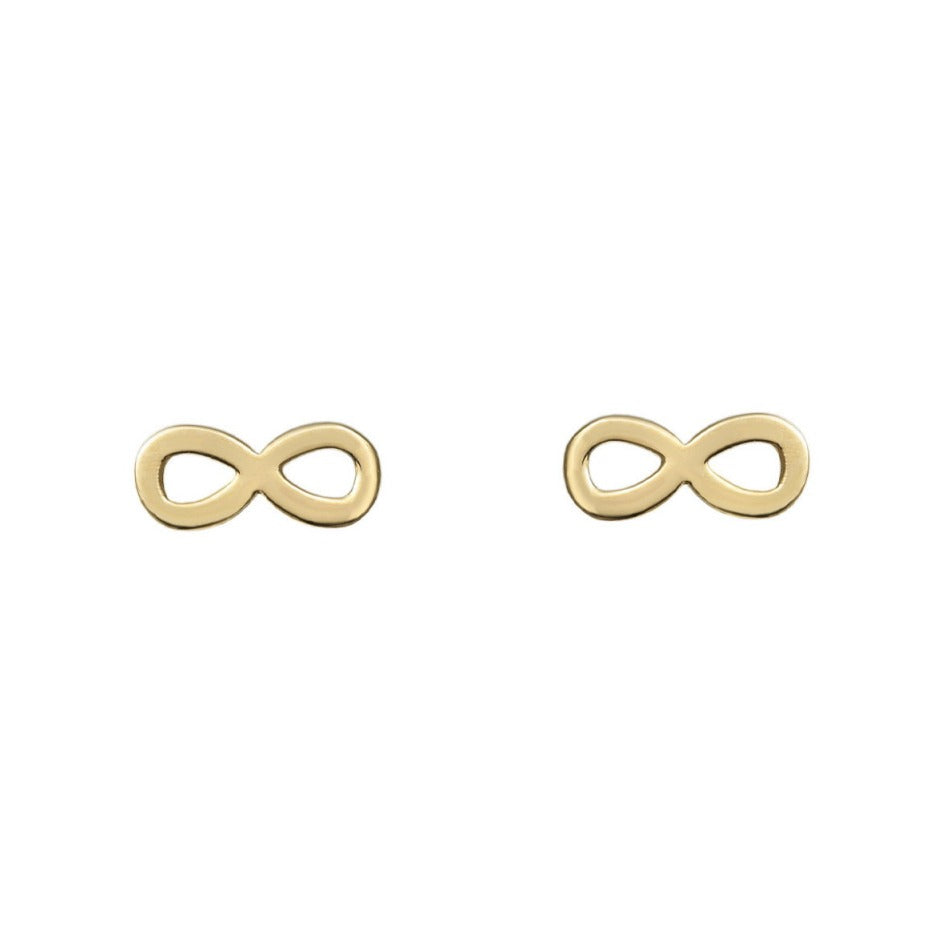 Pendientes bebé oro amarillo 18k infinito rosca 4x8mm