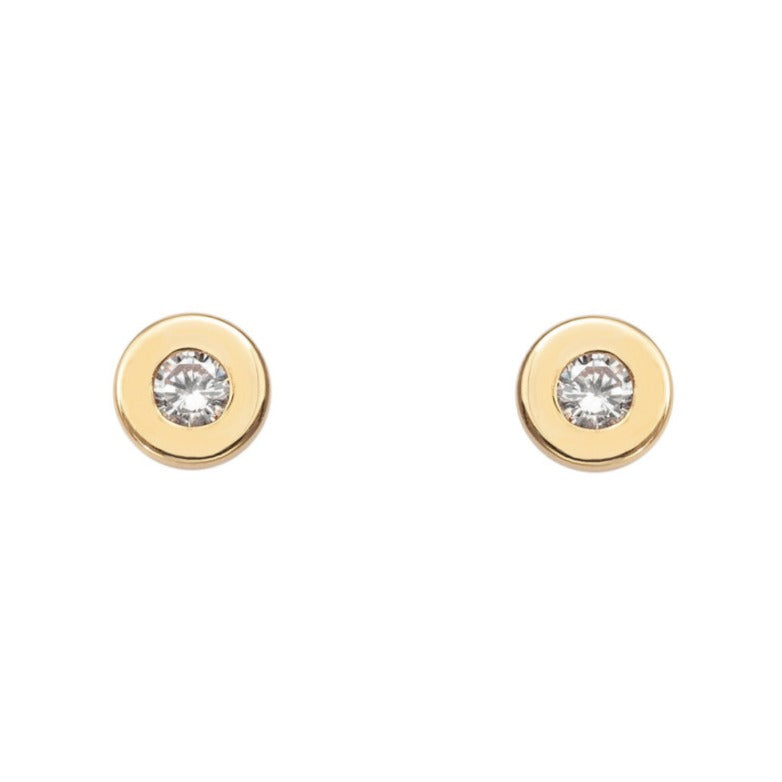 Pendientes oro amarillo 18k bebé circonita 5,5mm