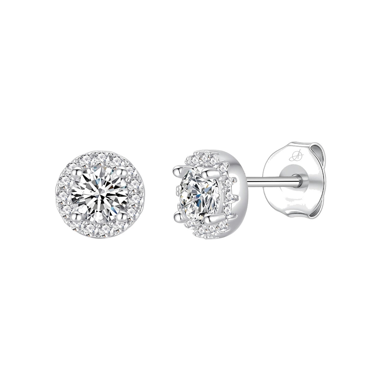 Pendientes grace plata de ley con circonitas blancas, 8 mm