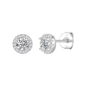 Pendientes grace plata de ley con circonitas blancas, 8 mm