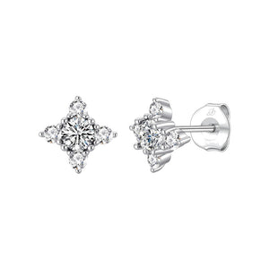 Pendientes tulipán plata de ley con circonitas blancas, 8 mm