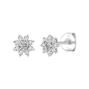 Pendientes estrella plata de ley con circonitas blancas, 7 mm