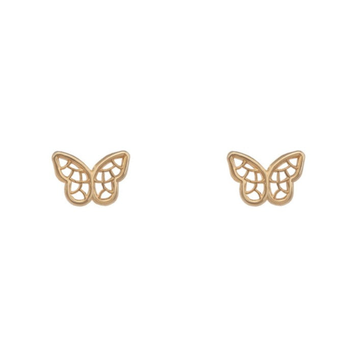 Pendientes oro 18k bebé filigrana mariposa