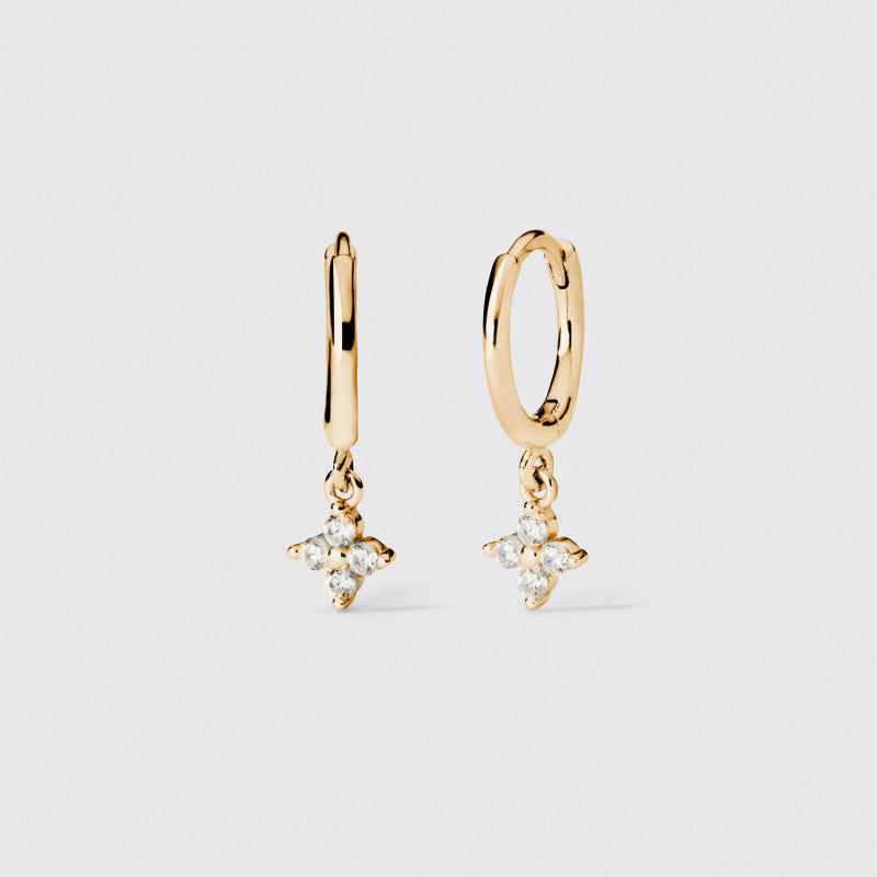 Pendientes plata flor de circonitas