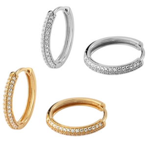 Pendientes plata aro microengaste 19mm