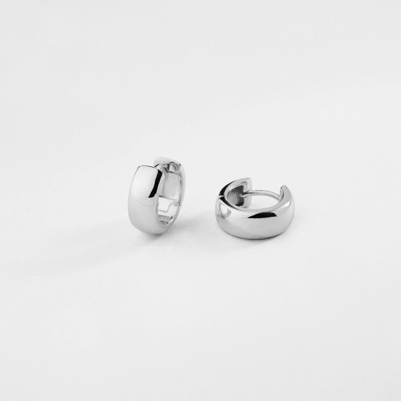Pendientes plata aro pequeño ancho