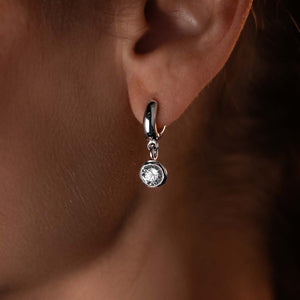 Pendientes plata circón colgante