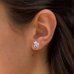Pendientes de plata de ley 925 modelo Imperial cuajados de circonitas blancas