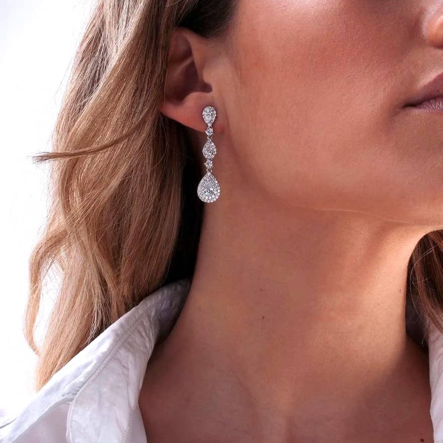 Pendientes plata novia 16392-a