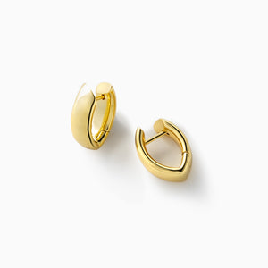 Pendientes plata aro punta grueso dorado