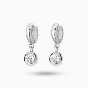 Pendientes plata circón colgante rodiados