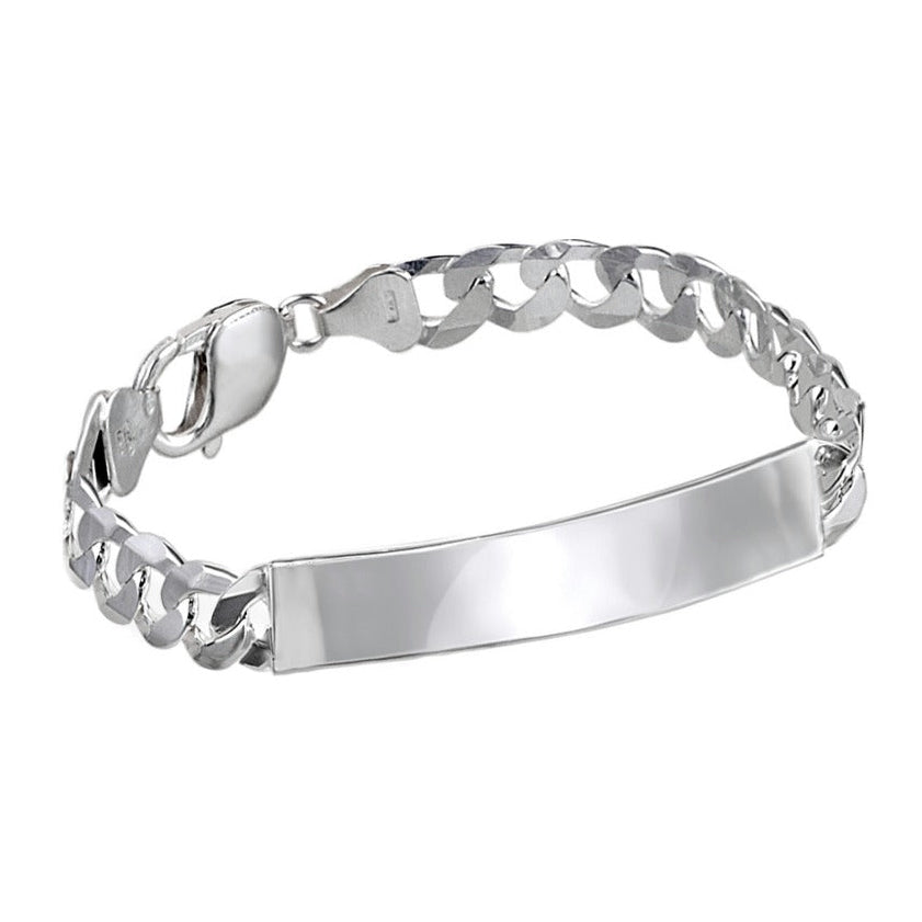 Pulsera esclava de plata 925 con placa de 10x40 mm y 20,5 cm de largo