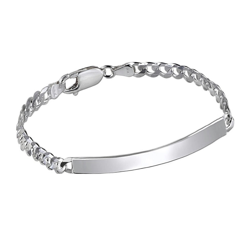 Pulsera de plata de ley con placa de 5x40 mm y 18,5 cm de largo