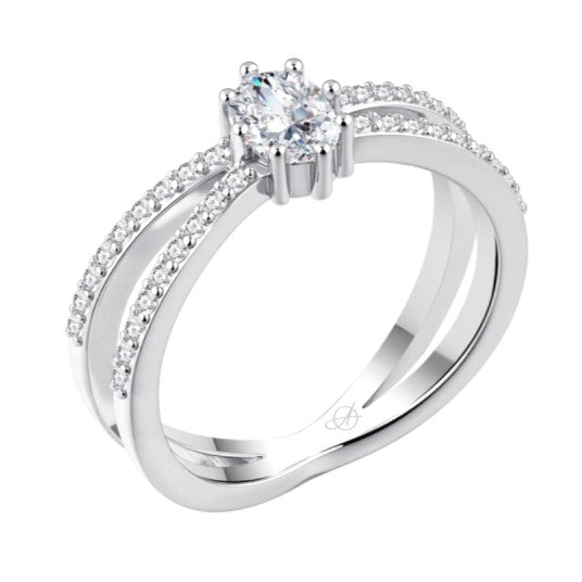 Anillo plata 925 brazos ovalada