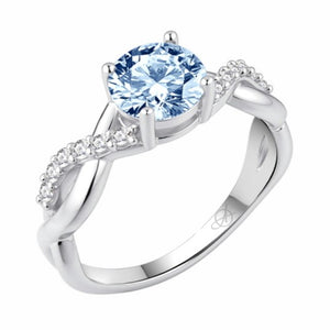 Anillo plata 925 aguamarina trenza