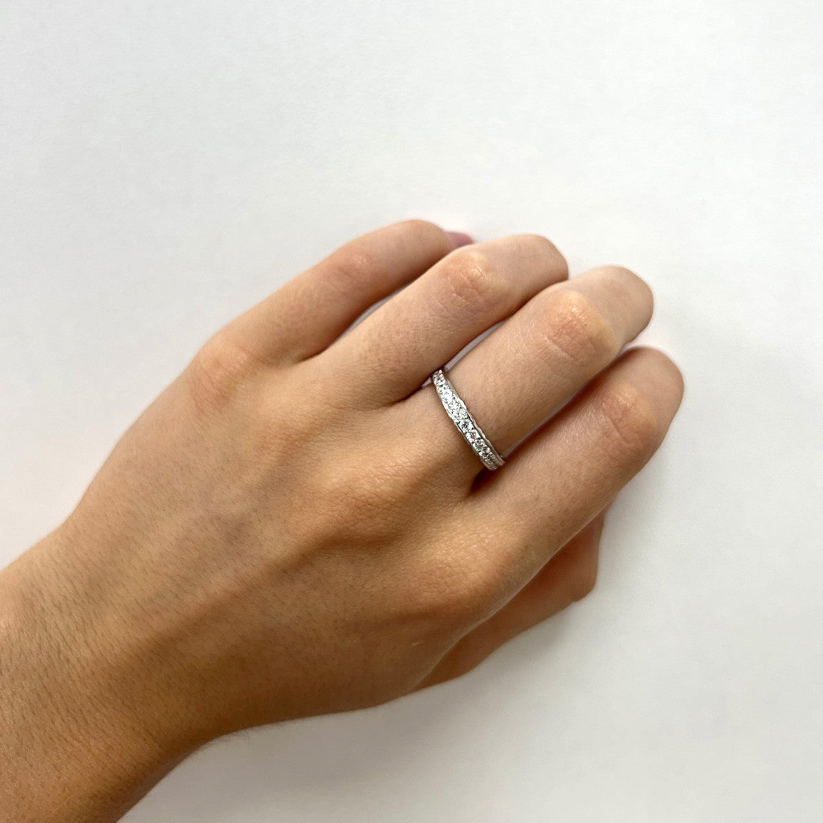 Alianza de plata de ley 925 con doble carril de circonitas de 3,20 mm