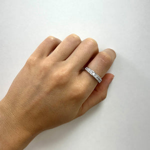 Alianza de plata de ley 925 de 4,20 mm con carril central de circonitas