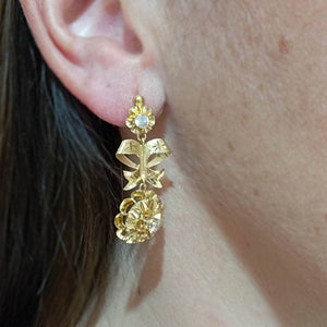 Pendientes oro 18k cubanas lazo grandes oreja