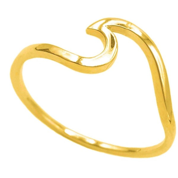 Fino anillo de oro de ley 18 quilates en forma de ola
