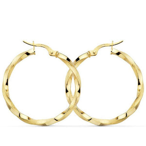 Aros de oro de primera ley 18k enroscado liso medianos.