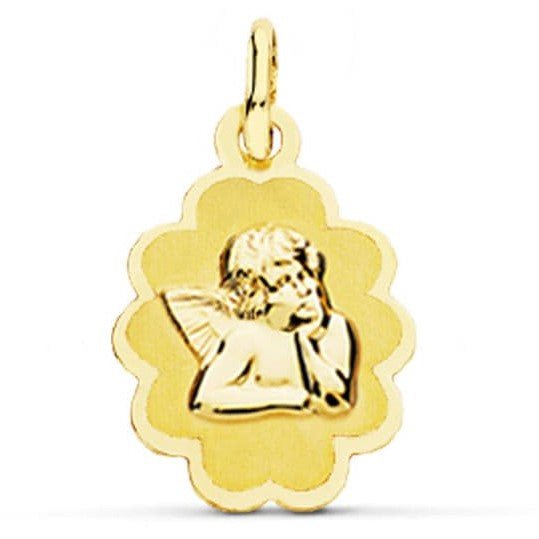 Medalla bebé oro ángel óvalos - Joyeria Pepe Lozano