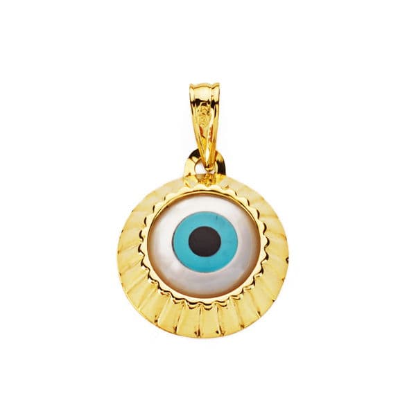 Colgante de oro de primera ley 18k ojo turco