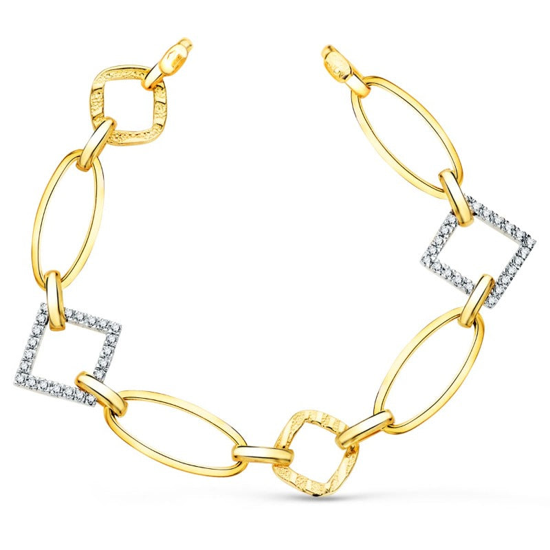 Pulsera de oro de ley 18k para mujer