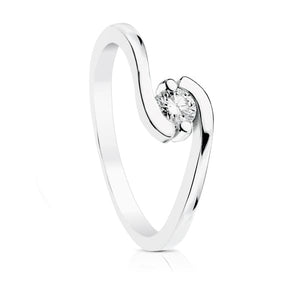 SOLITARIO DIAMANTE ORO BLANCO 18K CON DIAMANTES 0.200 QTES COLOR SI PUREZA H