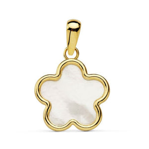Colgante de oro de primera ley 18k en forma de flor