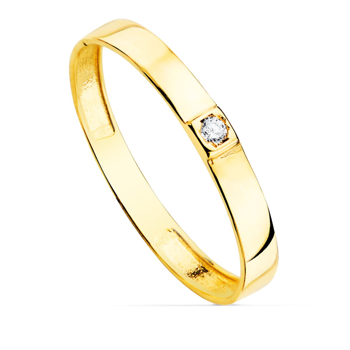 2mm smooth 18k gold ring