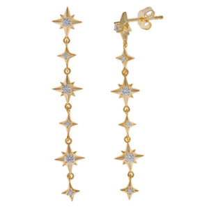 Pendientes Salvatore Plata largos estrellas - Joyeria Pepe Lozano