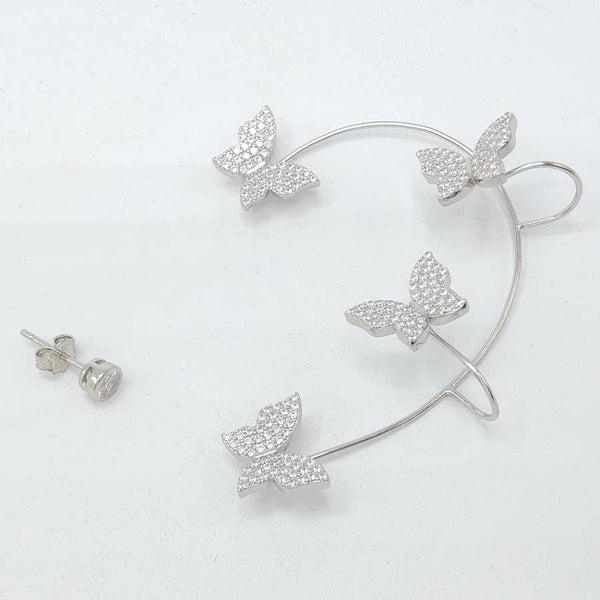 Pendiente earcuff mariposas plata Joyeria Pepe Lozano