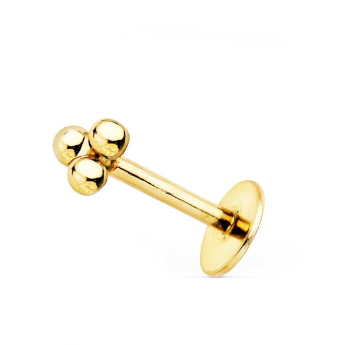 PRECIO POR UNIDAD Piercing para la oreja de oro de ley 18k con circonitas, mide 3,5 x 3,5 mm