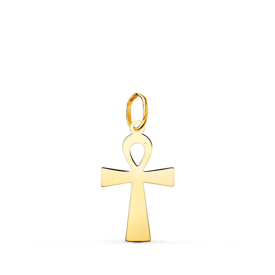 CRUZ DE LA VIDA ORO 18K  TAMAÑO PEQUEÑO. MIDE 16MM ALTURA X 10MM ANCHO. Envío 24/48h incluido.