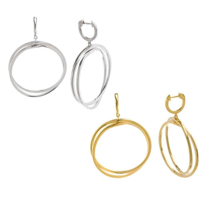 Pendientes SALVATORE PLATA largos redondos