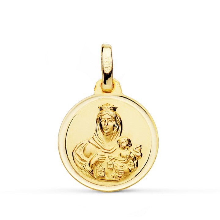 Medalla de oro 18k de la Virgen del Carmen pequeña