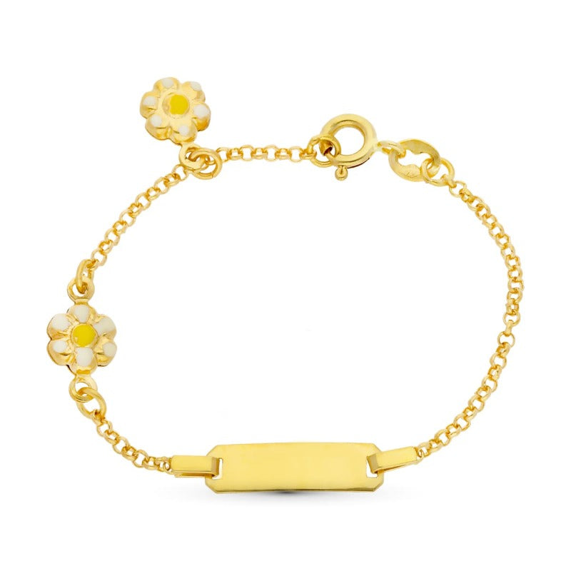 Pulsera de oro 18k bebé margaritas 3grs