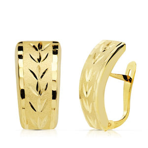 Pendientes de oro de ley 18k, cierre catalán, miden 19x10mm.