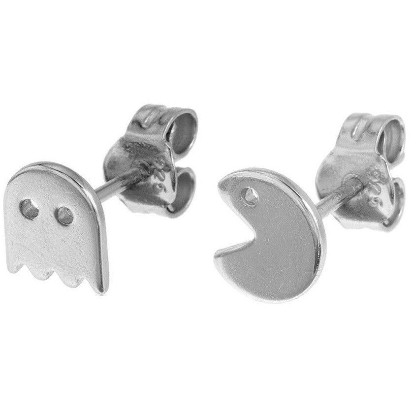 Pendientes de plata pacman