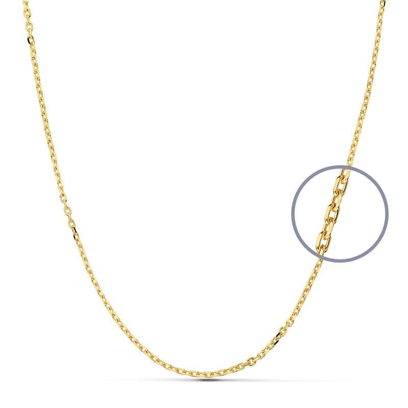 Cadena de oro 9 quilates modelo forzada 50cm