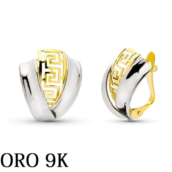 Oro 9k Pendientes greca Joyeria Pepe Lozano