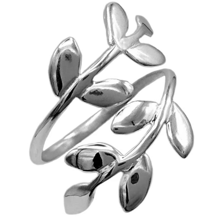 Anillo de plata hojas de laurel