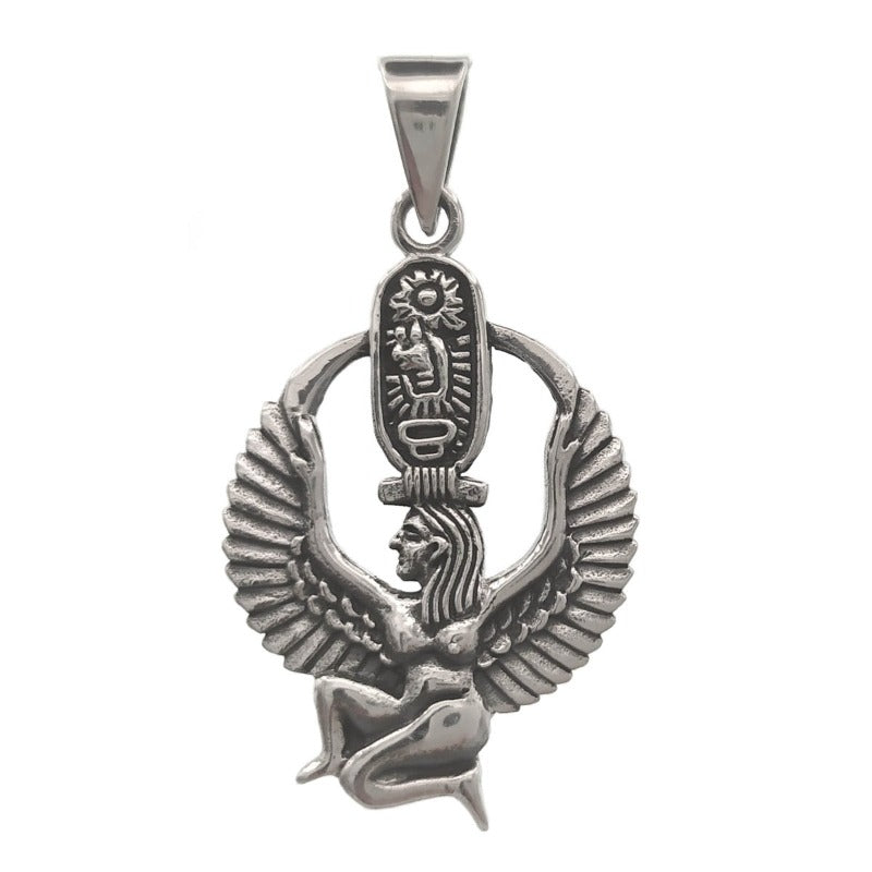 Colgante de plata diosa Isis, 34 mm de alto.