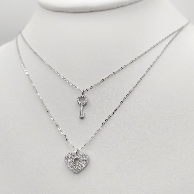 Lotus Silver con colgante candado corazón y llave lp1680-1/1