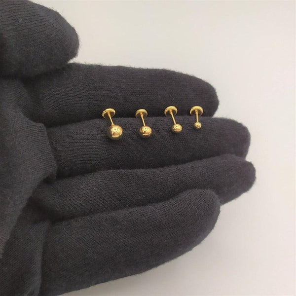 Aretes Redondos De Latón Chapado En Oro De 24 Quilates, 2 Piezas En Un Paquete, - México