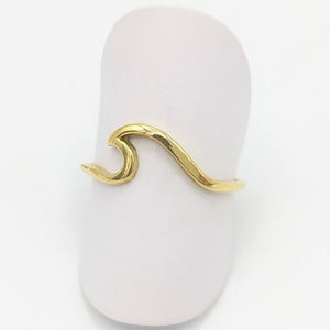 Fino anillo de oro de ley 18 quilates en forma de ola zoom
