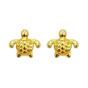Pendientes de plata 925 MINI tortuga chapada oro